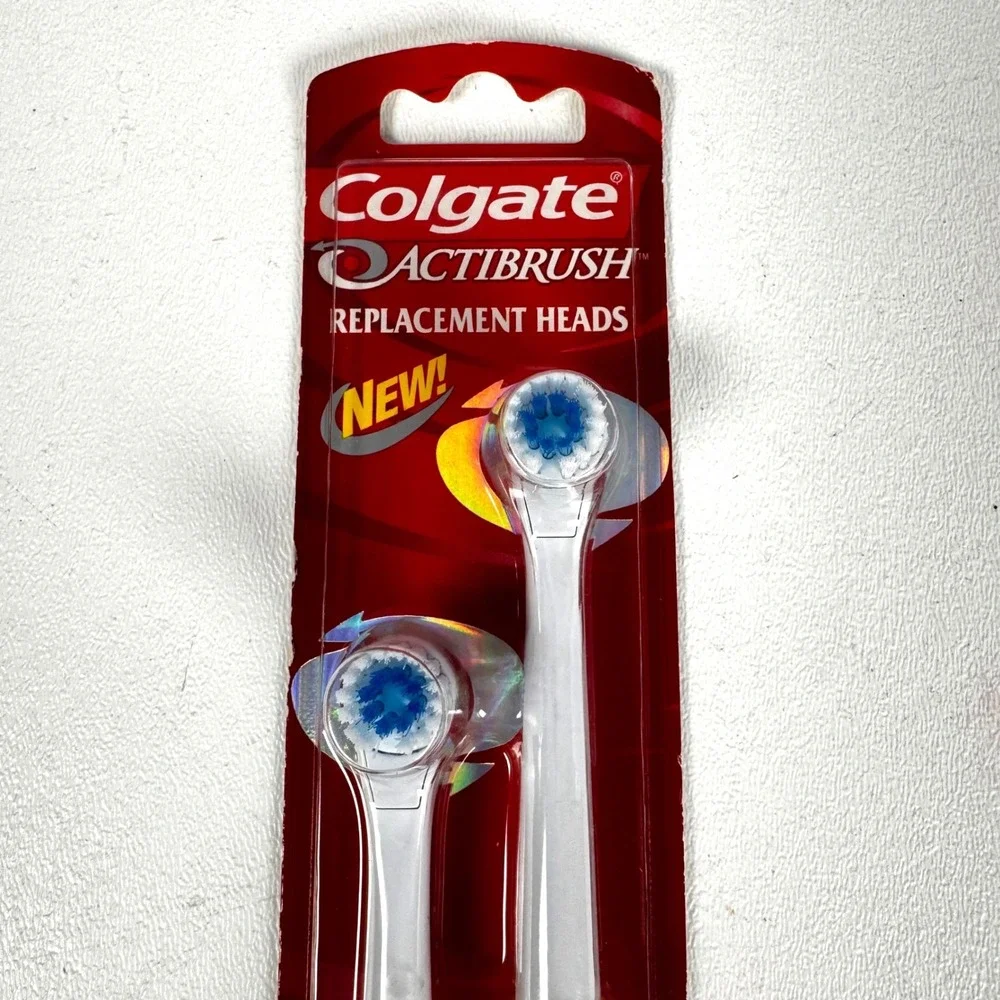 Colgate Actibrush Replacement Heads 2 Count Battery Powered Toothbrush New